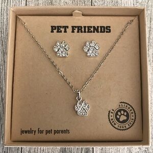 Pet Friends Paw Print Jewelry Set